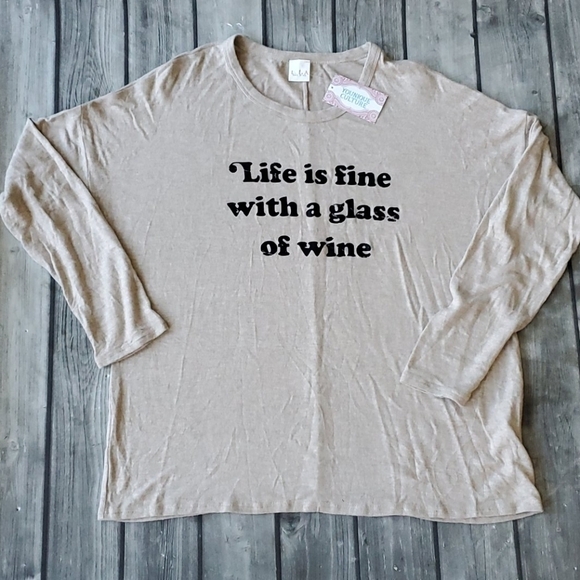 Love Is All Tops - NWT Boutique Wine Sweater/Tunic Sz 1XL